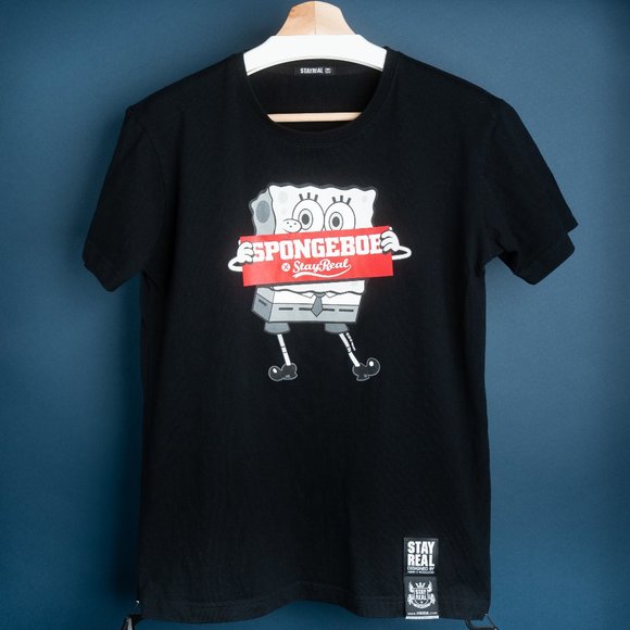 StayReal Men's T-Shirt SpongeBob Print Size M - Picture 1 of 3